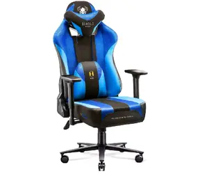 DIABLO X-PLAYER 2.0 Normal modro-černá / Herní židle / nastavitelná / látková / pojezdová kolečka / nosnost 150 kg
