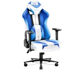 DIABLO X-PLAYER 2.0 Normal modro-bílá / Herní židle / nastavitelná / látková / pojezdová kolečka / nosnost 150 kg
