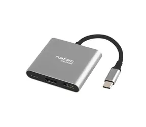 Natec Fowler mini / Multiportový adaptér / 4K HDMI / 1 xUSB 3.0 / 1x USB-C 