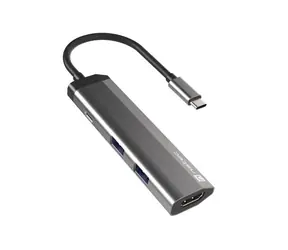 Natec Fowler Slim / Multiportový adaptér / 4K HDMI / 2 xUSB 3.0 / 1x USB-C 