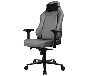 AROZZI PRIMO PREMIUM šedá / herní židle / 130.5 - 140.5 cm / nosnost 145 kg / kůže