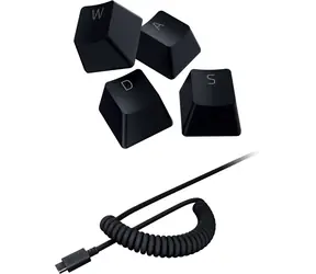 Razer PBT Keycap + Navinutý kabel černá / sada náhradních kláves+navinutý kabel USB-C-USB-A / vysokoprofilové / 120 ks