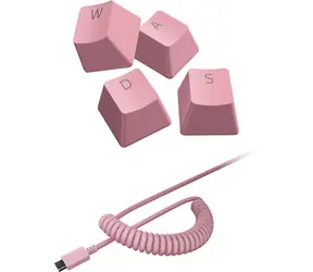 Razer PBT Keycap + Navinutý kabel růžová / sada náhradních kláves+navinutý kabel USB-C-USB-A / vysokoprofilové / 120 ks