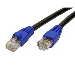 Goobay 94389 UTP kat. 6 venkovní patchkabel 10 m černá / modrá krytka