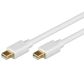 PremiumCord Mini DisplayPort přípojný kabel M-M bílá / 1 m / pozlacené konektory