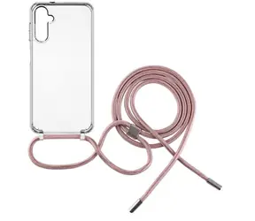 FIXED Pure Neck Pouzdro s růžovou šňůrkou na krk pro Samsung Galaxy A14/A14 5G