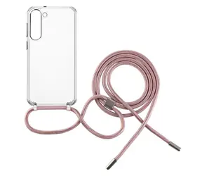 FIXED Pure Neck Pouzdro s růžovou šňůrkou na krk pro Samsung Galaxy S23+