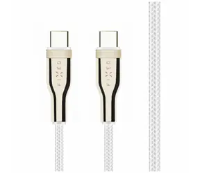 FIXED Krátký nabíjecí a datový opletený kabel s konektory USB-C/Lightning a podporou PD 0.5 m bílá /  MFI