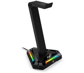 Genius GX-UH100 černá / Stojan na sluchátka / USB Hub / 2x USB-A / 2x USB-C