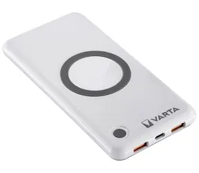 VARTA 57913 10000 mAh bílá / Bezdrátová powerbanka / Qi / 2x USB-A / 1x USB-C