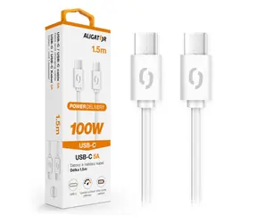 Aligator Datový kabel POWER 5A USB-C - USB-C 1.5m bílá / 100W