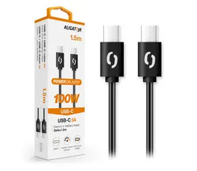 Aligator Datový kabel POWER 5A USB-C - USB-C 1.5m černá / 100W