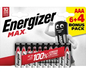 Energizer MAX AAA 6+4 zdarma 1.5V alkalické / 10ks / LR03