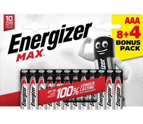 Energizer MAX AAA 8+4 zdarma 1.5V alkalické / 12ks / LR03