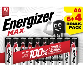 Energizer MAX AA 6+4 zdarma 1.5V alkalické / 10ks / LR6