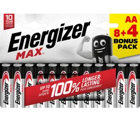 Energizer MAX AA 8+4 zdarma 1.5V alkalické / 12ks / LR6