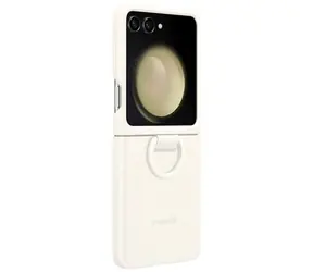 SAMSUNG Silikonový kryt s držákem na prst pro Samsung Galaxy Z Flip5 krémová