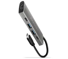 AXAGON HMC-5G2, USB 10Gb/s hub, porty 2x USB-A, 2x USB-C, HDMI 4k/60, PD 100W, kabel USB-C 13cm