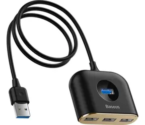 Baseus CAHUB-AY01 černá / USB rozbočovač / 3x USB 2.0 / 1x USB 3.0 / 1x Micro USB
