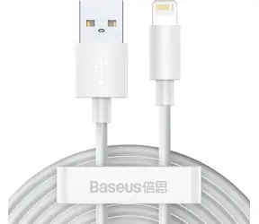 Baseus TZCALZJ-02 Sada kabelů USB-A (M) - Lightning (M) 1.5 m bílá / 2ks / 12W