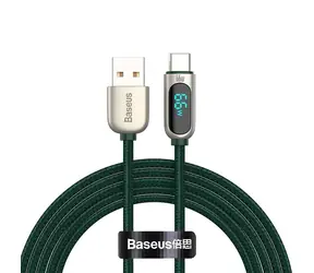 Baseus CASX020006 Kabel USB-A (M) - USB-C (M) 1 m zelená / 66W
