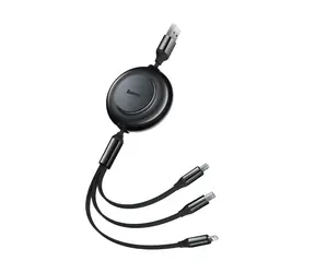 Baseus CAMJ010001 Kabel USB-A (M) - Micro USB (M) & Lightning (M) & USB-C (M) 1.1 m černá