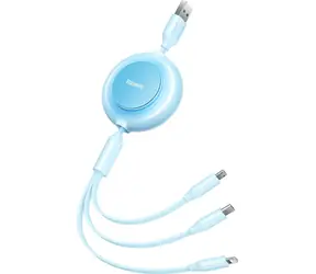 Baseus CAMJ010017 Kabel USB-A (M) - Micro USB (M) & Lightning (M) & USB-C (M) 1.1 m modrá