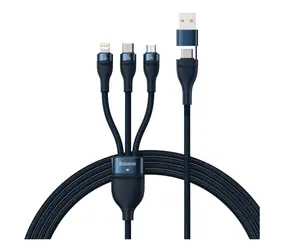 Baseus CASS030103 Kabel USB-A (M) & USB-C (M) - Micro USB (M) & Lightning 20W (M) & USB-C 100W (M) 1.2 m modrá