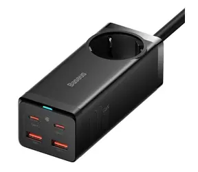 Baseus PSZM000401 GaN3 Pro Rychlonabijecí síťová nabiječka černá / 2x USB / 2x USB-C / AC / 100W 