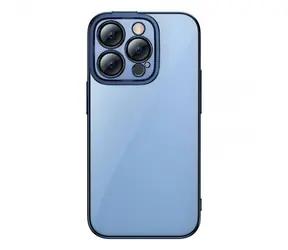 Baseus ARMC021303 Glitter kryt pro Apple iPhone 14 Pro modrá / + tvrzené sklo