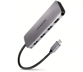 AXAGON HMC-HCR3A, USB 5Gbps hub, porty 3x USB-A, HDMI 4k/30Hz, SD/mSD, kabel USB-C 20cm