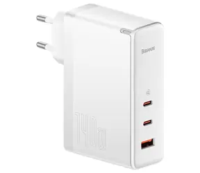 Baseus CCGP100202 GaN5 Pro Rychlonabijecí adaptér bílá / 2x USB-C / USB-A / 140W