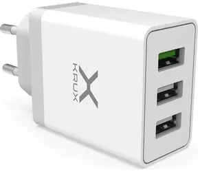 KRUX KRX0065 bílá / síťová nabíječka / 3x USB-A / 6 A / 30 W