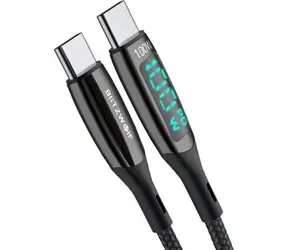 BlitzWolf BW-TC23 napájecí kabel s displejem USB-C (M) - USB-C (M) 0.9m černá