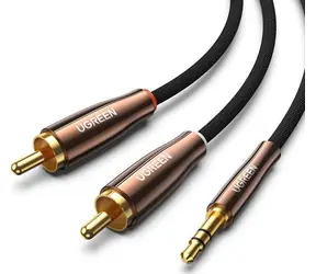 UGREEN AV170 Kabel 2x RCA(Cinch M) - jack 3.5mm(F) 1m černá