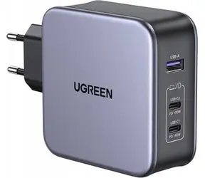 UGREEN USB-A 2xUSB-C 140W GaN Rychlonabíječka šedá / USB-C/C kabel 2 m / 2x USB-C / 1x USB-A