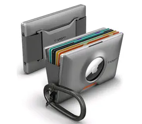 Spigen Wallet S Card Holder - pouzdro s Card Key Ring pro Apple AirTag šedá