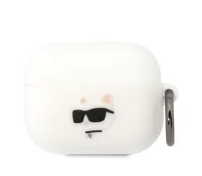 Karl Lagerfeld 3D Logo NFT Choupette Head Silikonové Pouzdro pro Airpods Pro bílá