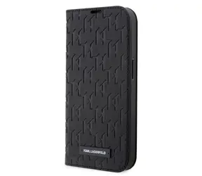 Karl Lagerfeld PU Saffiano Monogram Book Pouzdro pro Apple iPhone 14 Pro černá