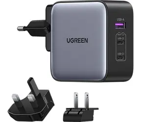 Ugreen Nexode rychlonabijecí adaptér šedá / 2x USB-C / USB-A / 65W