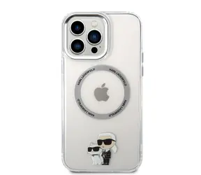 Karl Lagerfeld IML Karl and Choupette NFT MagSafe Zadní Kryt pro Apple iPhone 13 Pro Max čirá