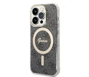GUESS 4G IML MagSafe Zadní Kryt pro Apple iPhone 14 Pro černá