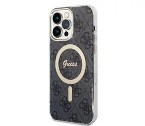 GUESS 4G IML MagSafe Zadní Kryt pro Apple iPhone 14 Pro Max černá