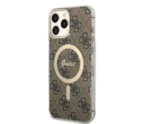 GUESS 4G IML MagSafe Zadní Kryt pro Apple iPhone 13 Pro Max Hnědá