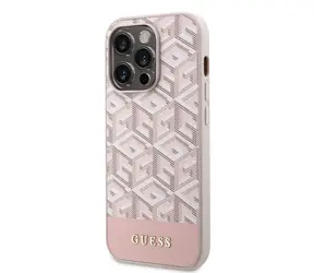 GUESS PU G Cube MagSafe Zadní Kryt pro Apple iPhone 14 Pro růžová