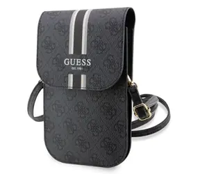 GUESS PU 4G Printed Stripes Phone Bag černá