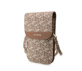 GUESS PU G Cube Phone Bag hnědá