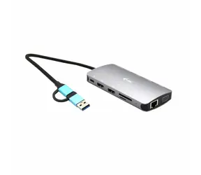 i-tec 3x Display Metal Nano Dock -Dokovací stanice / USB 3.0 / USB-C / TB3 / LAN / PD 100W