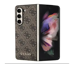 GUESS 4G Charms Zadní Kryt pro Samsung Galaxy Z Flip 5 hnědá