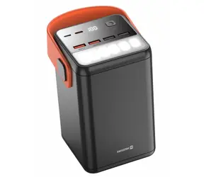 SWISSTEN POWER LINE Powerbanka 60.000 mAh černá / 65W / USB-C / USB-A / PD / LED svítilna